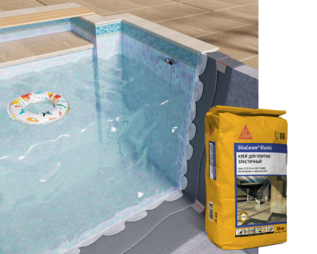 Высокоэластичный цементный плиточный клей SikaCeram Elastic