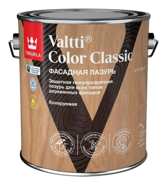 Tikkurila Valtti Color Classic лазурь колеруемая для деревянного фасада