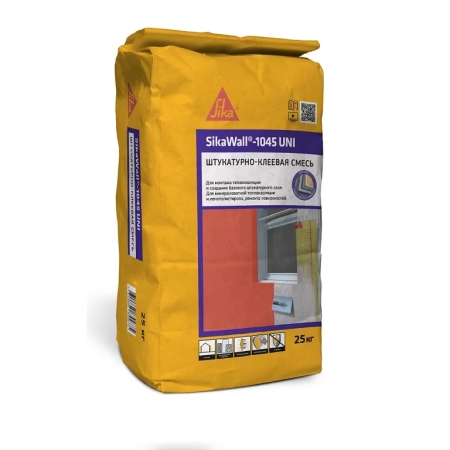 Штукатурно-клеевая смесь для монтажа фасадной теплоизоляции SikaWall®-1045 UNI